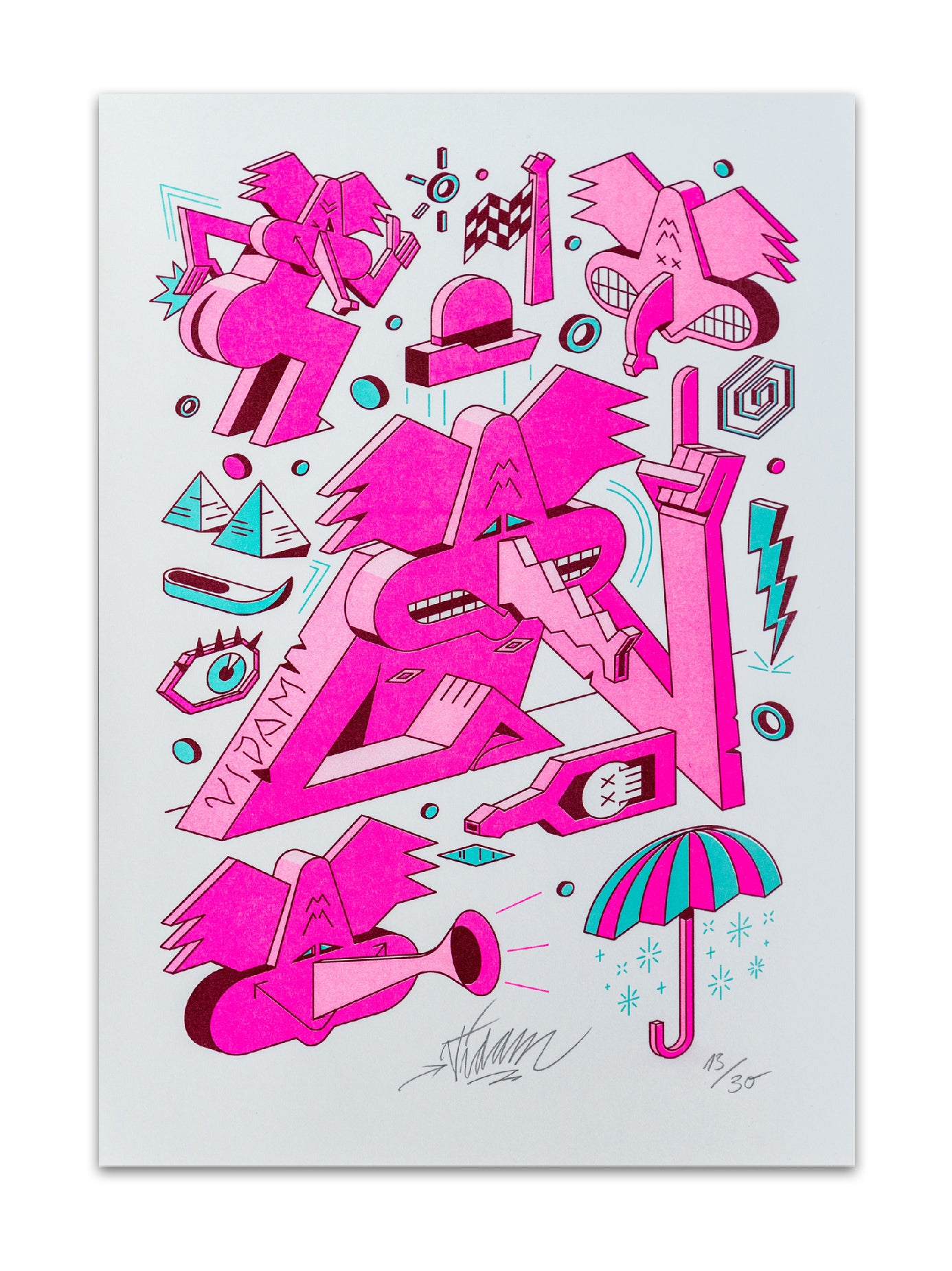 Pink Elephant - Risoprint